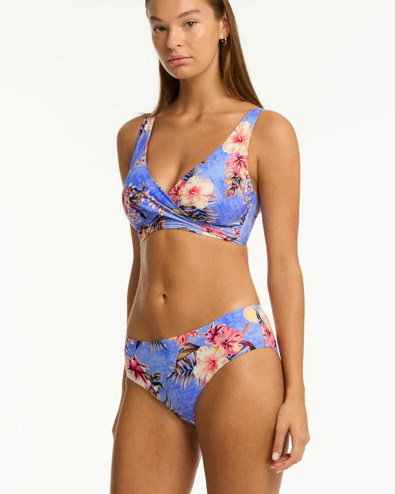 Sea Level Blue Hawaii Mid Bikini Pant Sea Level Blue Hawaii Mid Bikini Pant Splash Swimwear Bikini Bottoms