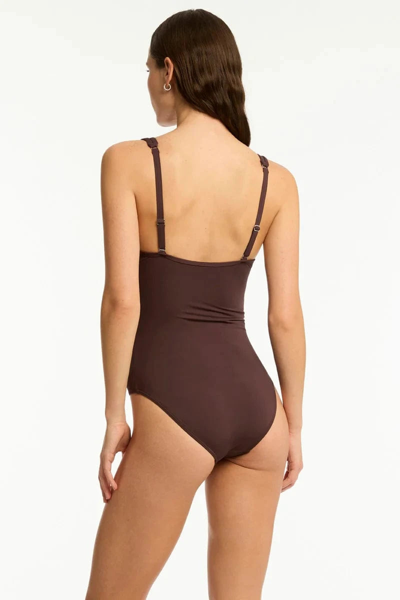 Sea Level Essentials Edit Spliced One Piece - Cocoa Essentials Edit Spliced One Piece - Cocoa Splash Swimwear