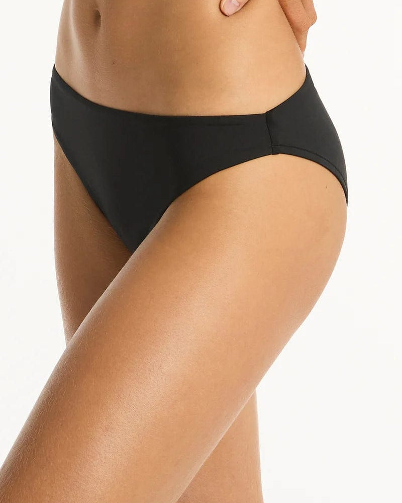 Sea Level Essentials Regular Cheeky Pant - Black Essentials Regular Cheeky Pant - Black Splash Swimwear Cheeky Bikini Bottoms