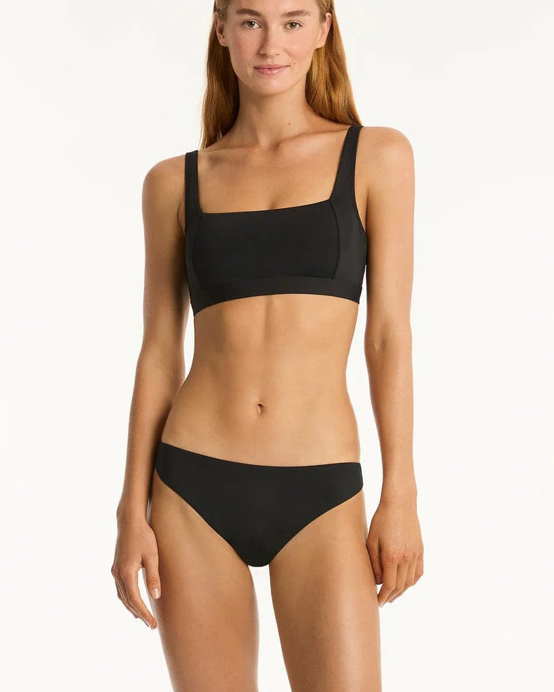 Sea Level Essentials Regular Cheeky Pant - Black Essentials Regular Cheeky Pant - Black Splash Swimwear Cheeky Bikini Bottoms