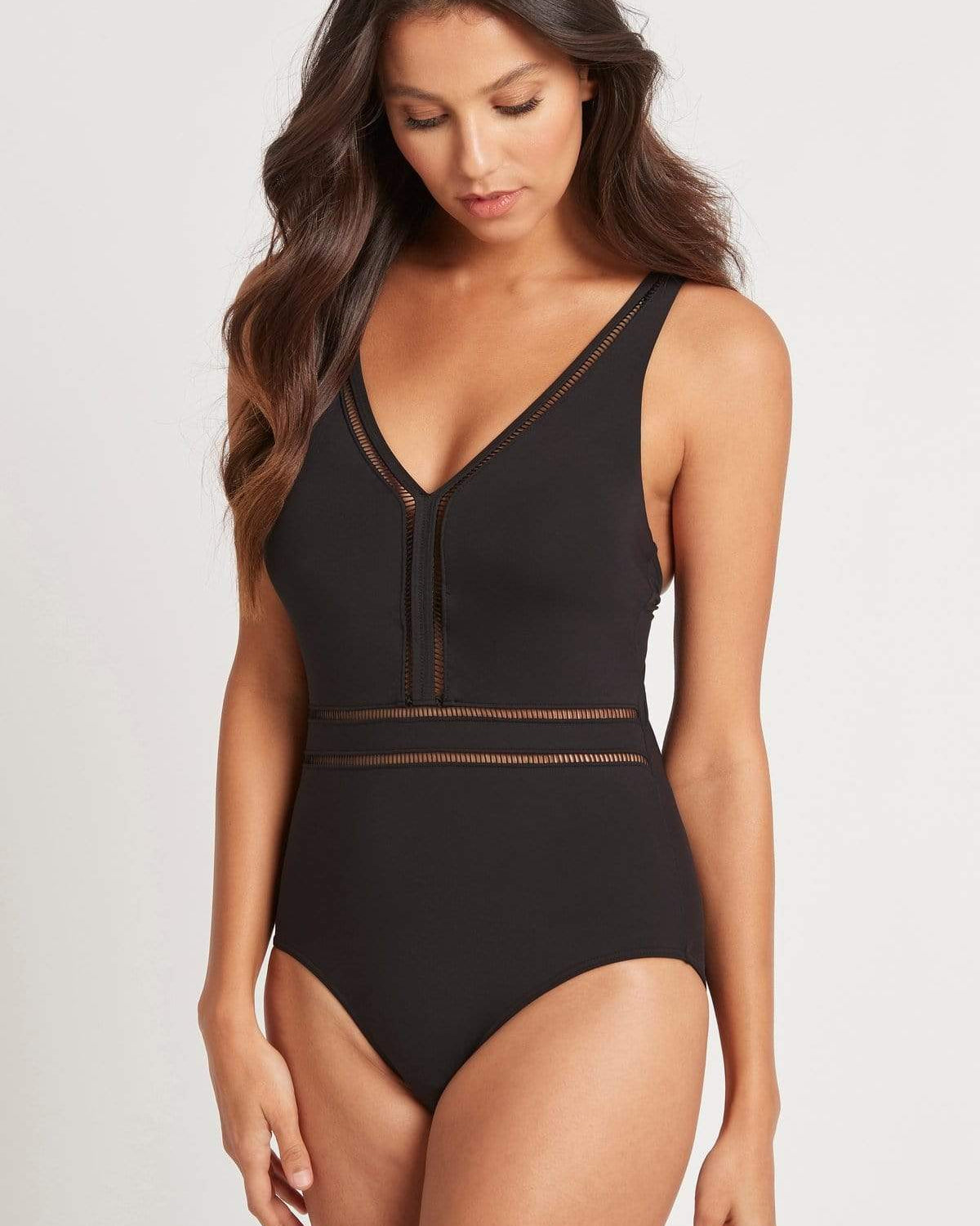 Sea Level Essentials Spliced Multifit Waisted One Piece Splash Swimwear One Pieces