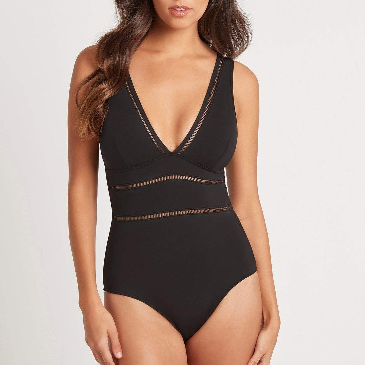 Sea Level Essentials Spliced One Piece SL1039ECO Splash Swimwear One Pieces Black / 8 9347760411242