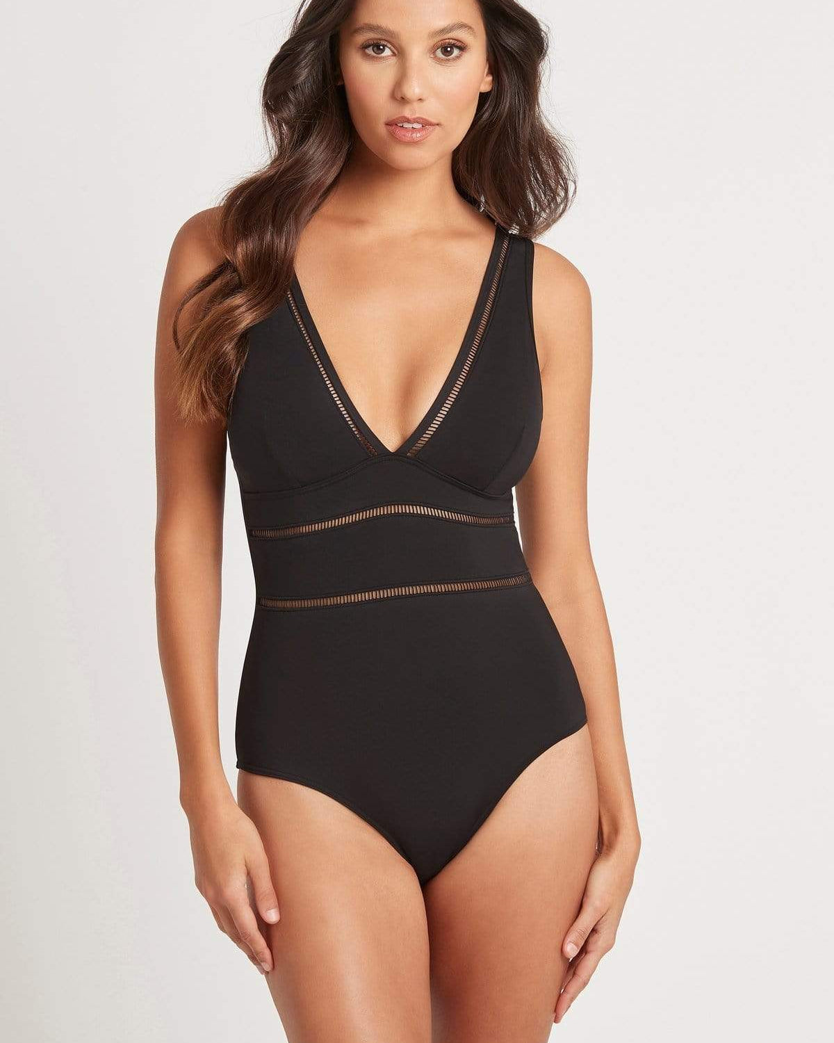 Sea Level Essentials Spliced One Piece SL1039ECO Splash Swimwear One Pieces Black / 8 9347760411242