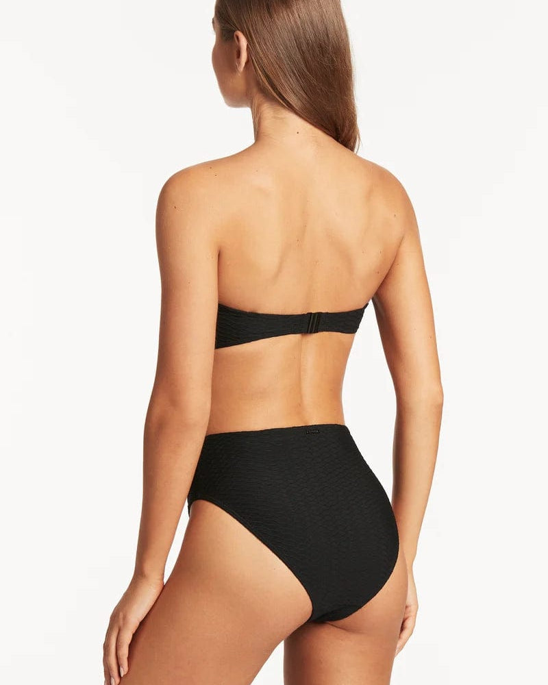 Sea Level Honeycomb High Waist Pant - Black Sea Level Honeycomb High Waist Pant - Black Splash Swimwear Bikini Bottoms