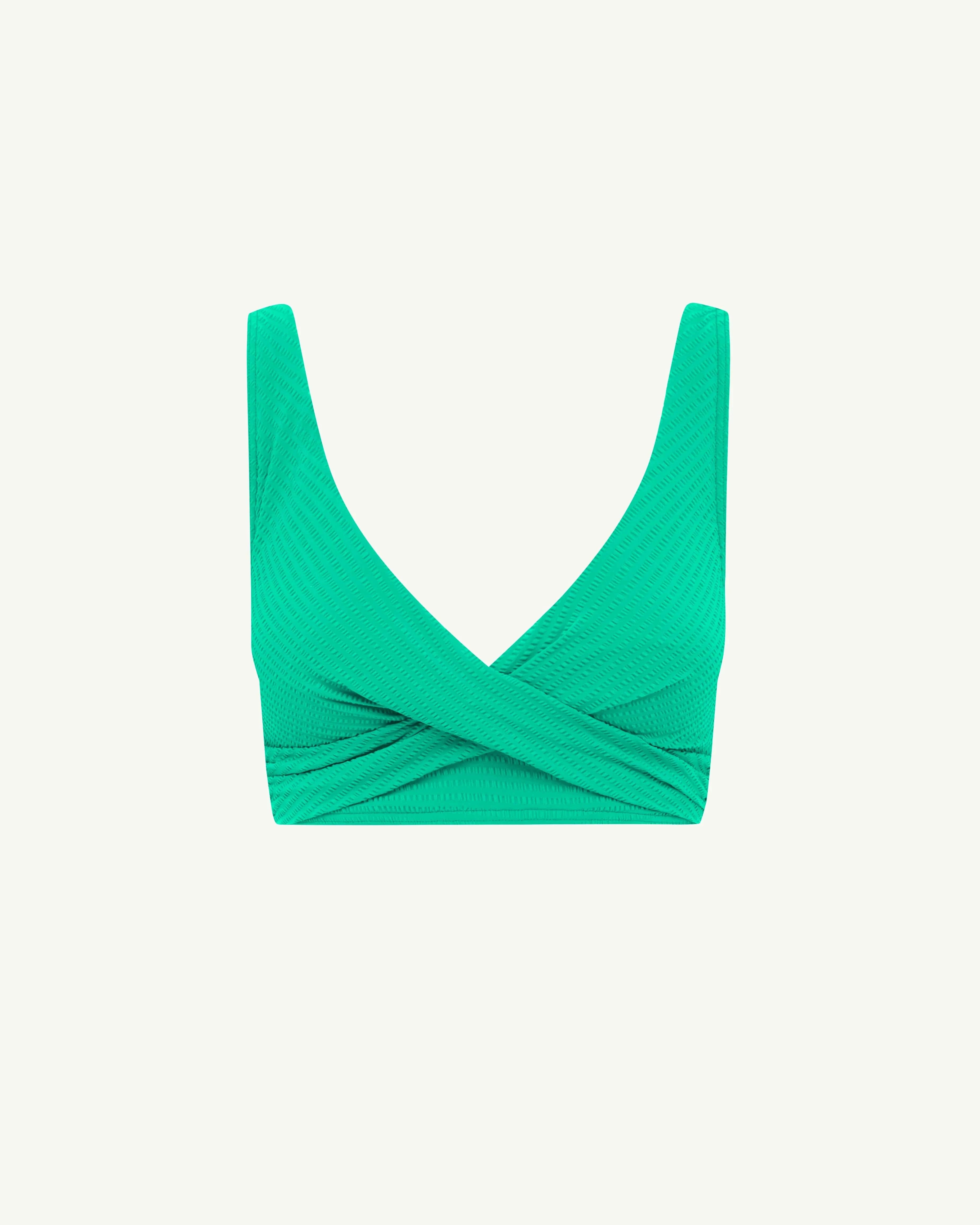 Sea Level Messina Cross Front Multifit Bra Top - Evergreen Messina Cross Front Multifit Bra Top - Evergreen Splash Swimwear