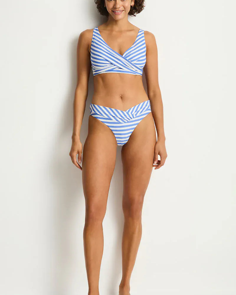 Sea Level Sea Level Amour V Front Mid Pant - Denim Blue Sea Level Amour V Front Mid Pant - Denim Blue Splash Swimwear Bikini Bottoms