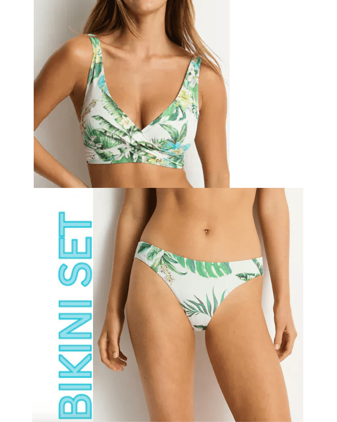 Sea Level Sea Level Breezer Cross Front Multifit Bra Top & Sporty Mid Pant - White Sea Level Breezer Cross Front Multifit Bra Top & Sporty Mid Pant - White Splash Swimwear Bikini Set AU12/US8