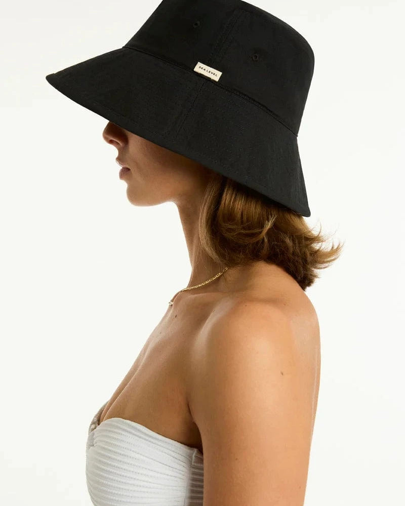 Sea Level Sea Level Canvas Bucket Hat - Black SL8157AC Sea Level Canvas Bucket Hat - Black Splash Swimwear Hats O/S