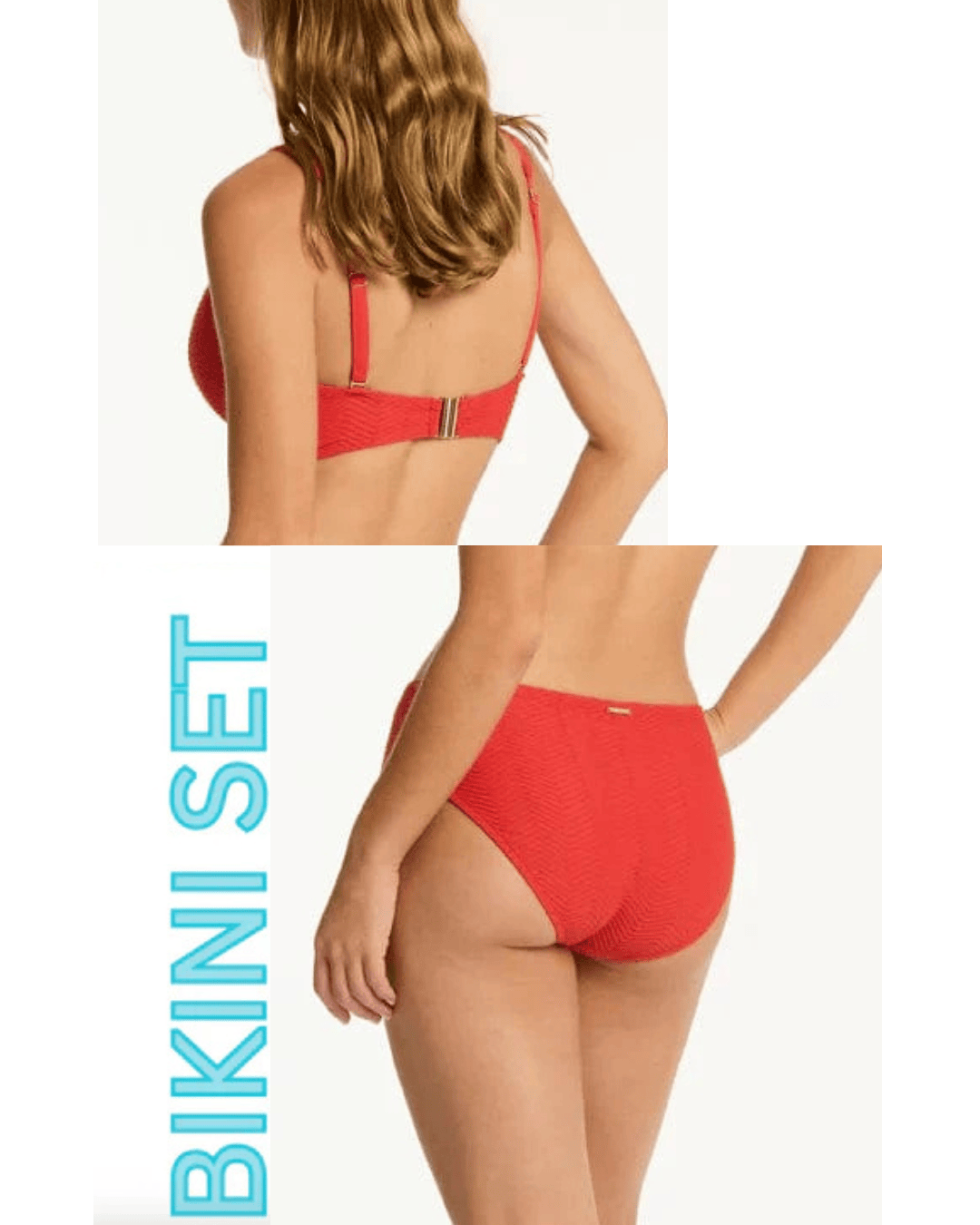 Sea Level Sea Level Caracus Cross Front Multifit Bra Top & Mid Bikini Pant Sea Level Caracus Cross Front Multifit Bra Top & Mid Bikini Pant Splash Swimwear Bikini Set AU14/US10 / Spice Red