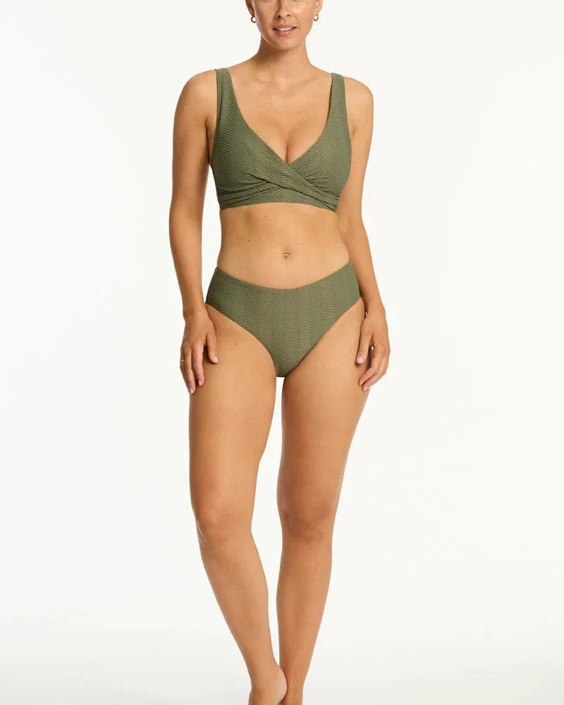 Sea Level Sea Level Caracus Mid Bikini Pant - Khaki Sea Level Caracus Mid Bikini Pant - Khaki Splash Swimwear Bikini Bottoms