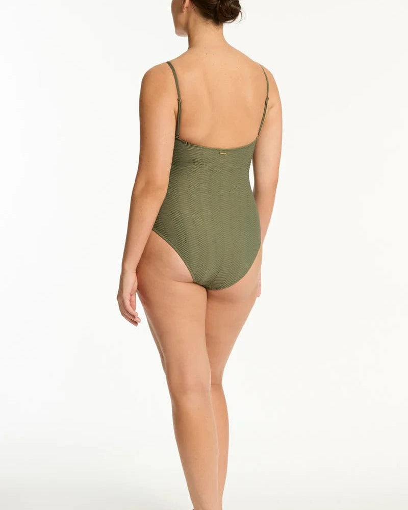 Sea Level Sea Level Caracus Scoop Neck One Piece - Khaki Sea Level Caracus Scoop Neck One Piece - Khaki Splash Swimwear One Pieces