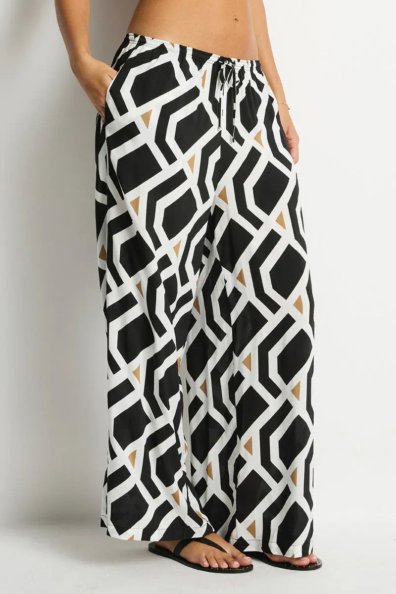 Sea Level Sea Level Costa Surf Pant - Black Print Sea Level Costa Surf Pant - Black Print Splash Swimwear Womens Pants