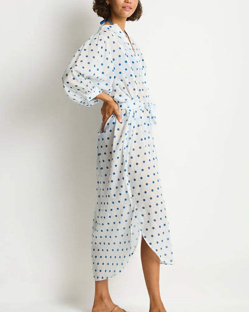 Sea Level Sea Level Dottie Boho Long Shirt Dress - Denim Blue Sea Level Dottie Boho Long Shirt Dress - Denim Blue Splash Swimwear Dress
