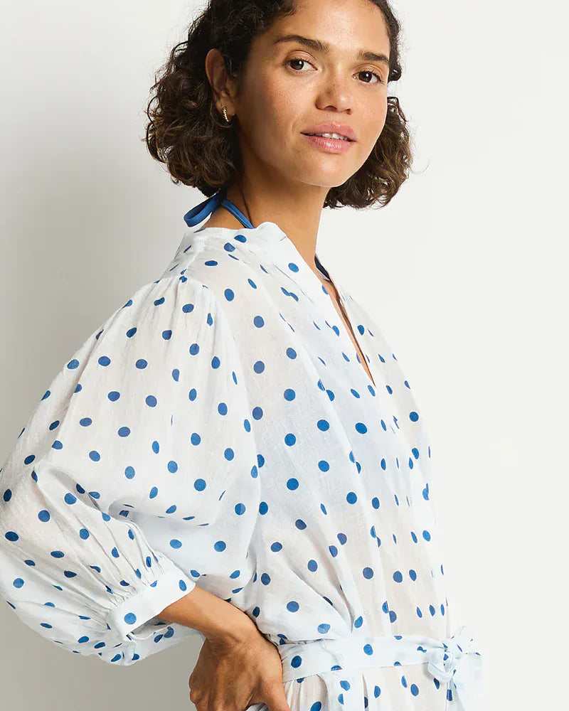 Sea Level Sea Level Dottie Boho Long Shirt Dress - Denim Blue Sea Level Dottie Boho Long Shirt Dress - Denim Blue Splash Swimwear Dress