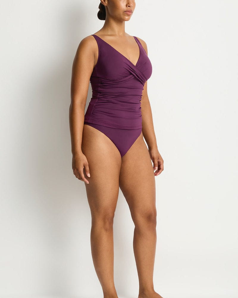 Sea Level Sea Level Essentials Cross Front Multi Fit Singlet Top - Claret Sea Level Essentials Cross Front Multi Fit Singlet Top - Claret Splash Swimwear Bikini Tops