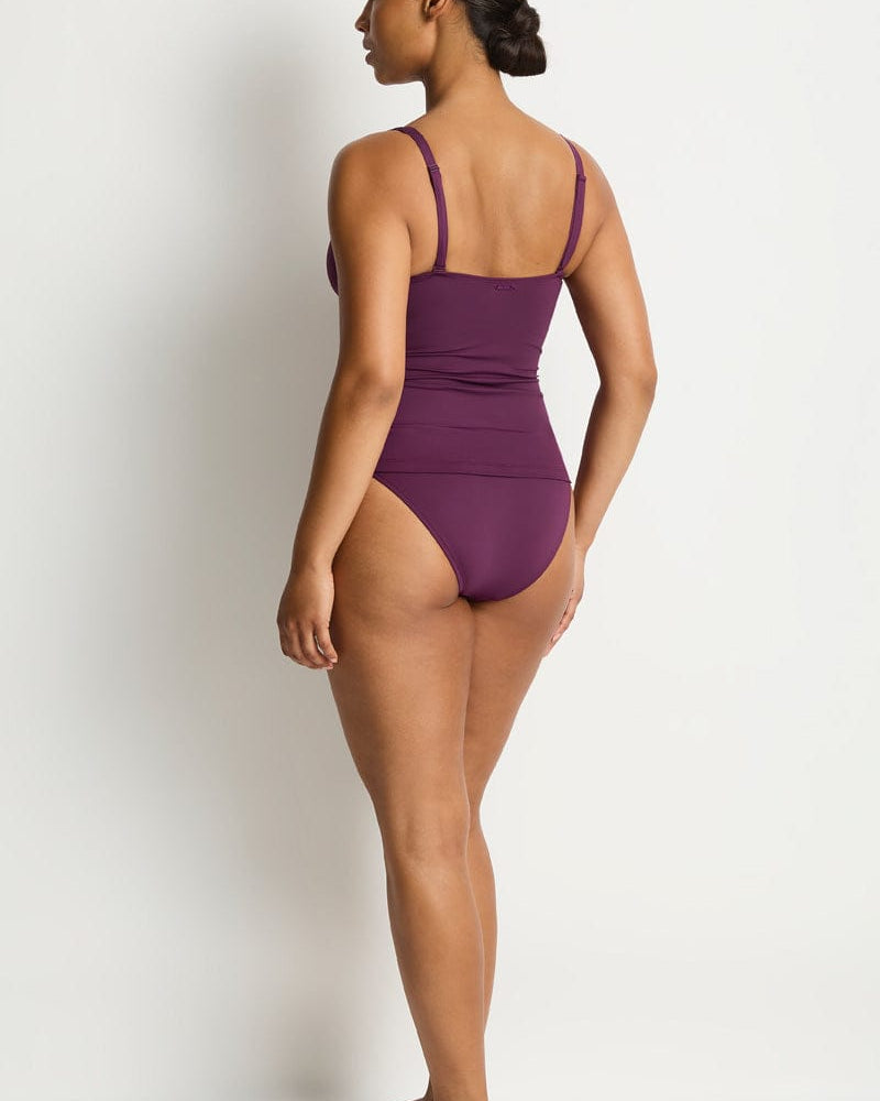 Sea Level Sea Level Essentials Cross Front Multi Fit Singlet Top - Claret Sea Level Essentials Cross Front Multi Fit Singlet Top - Claret Splash Swimwear Bikini Tops