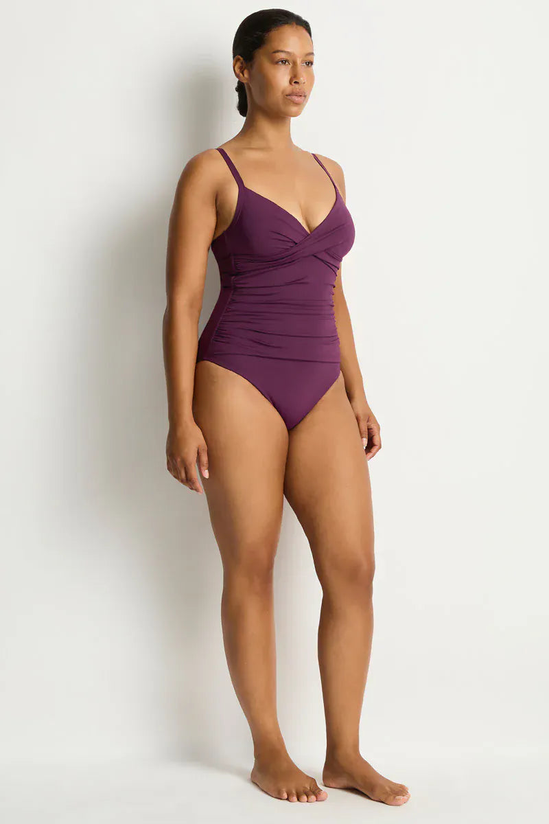 Sea Level Sea Level Essentials Edit Cross Front Scoop Back One Piece - Claret Sea Level Essentials Edit Cross Front Scoop Back One Piece - Claret Splash Swimwear General