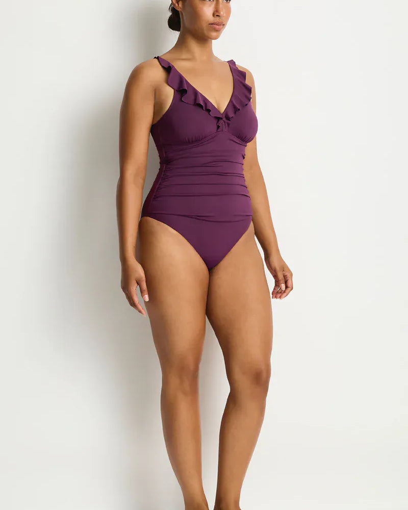 Sea Level Sea Level Essentials Edit D/DD Cup Frill One Piece - Claret Sea Level Essentials Edit D/DD Cup Frill One Piece - Claret Splash Swimwear One Piece