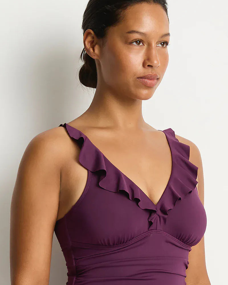 Sea Level Sea Level Essentials Edit D/DD Cup Frill One Piece - Claret Sea Level Essentials Edit D/DD Cup Frill One Piece - Claret Splash Swimwear One Piece