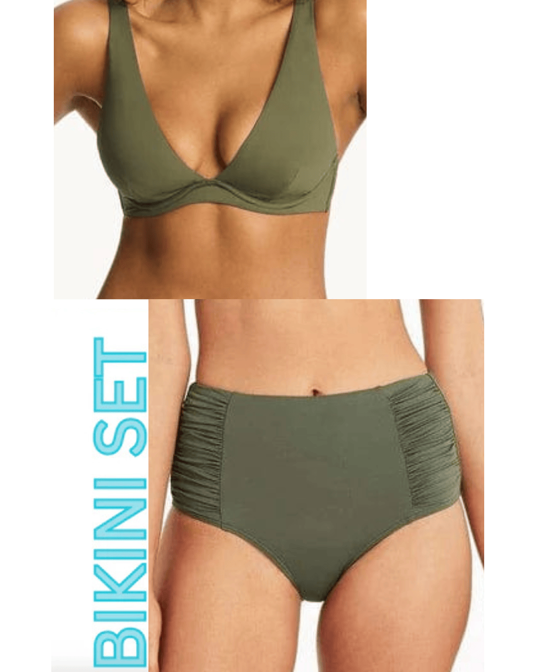 Sea Level Sea Level Essentials Longline Underwire Bra & Edit High Waist Gathered Side Pant Sea Level Essentials Longline Underwire Bra & Edit High Waist Gathered Side Pant Splash Swimwear Bikini Set