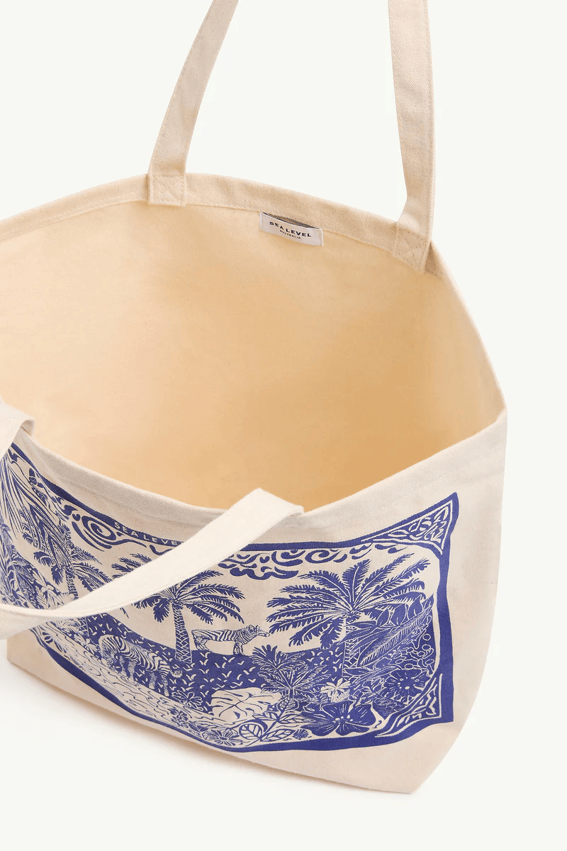 Sea Level Sea Level Jungle Beach Tote Bag - Amalfi Blue SL8174AC Sea Level Jungle Beach Tote Bag - Amalfi Blue Splash Swimwear OS