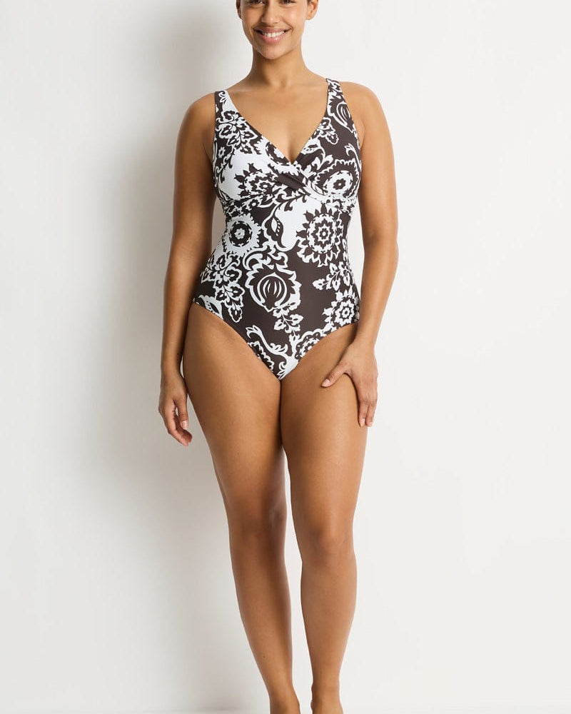 Sea Level Sea Level Kastello Cross Front Multifit One Piece - Espresso Sea Level Kastello Cross Front Multifit One Piece - Espresso Splash Swimwear One Piece Swimwear
