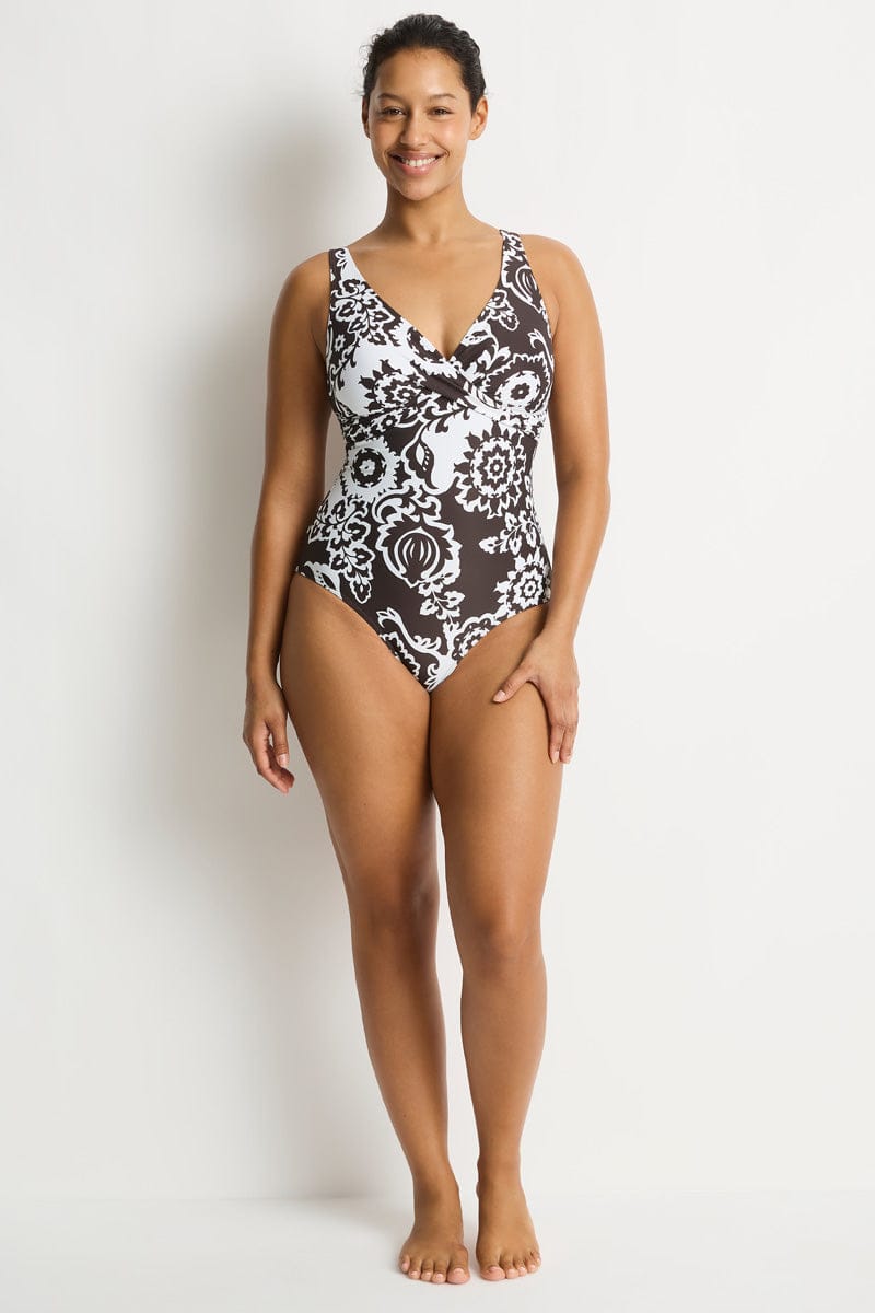Sea Level Sea Level Kastello Cross Front Multifit One Piece - Espresso Sea Level Kastello Cross Front Multifit One Piece - Espresso Splash Swimwear One Piece Swimwear
