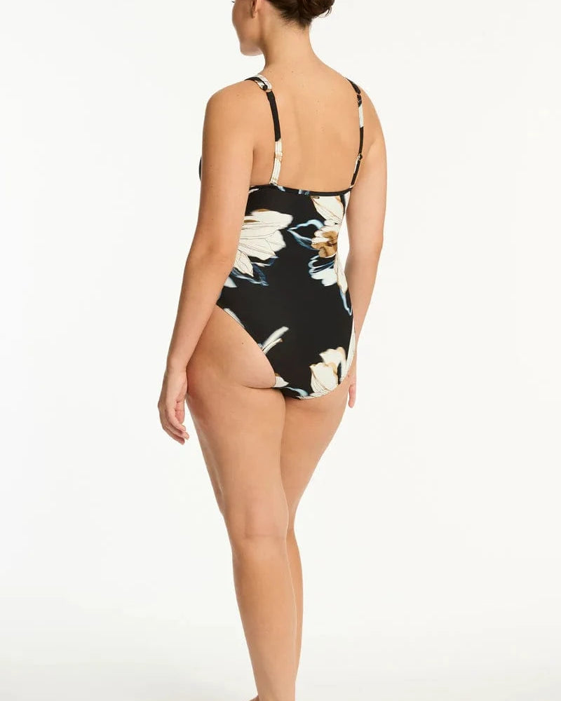 Sea Level Sea Level La Luna Spliced One Piece - Black Sea Level La Luna Spliced One Piece - Black Splash Swimwear
