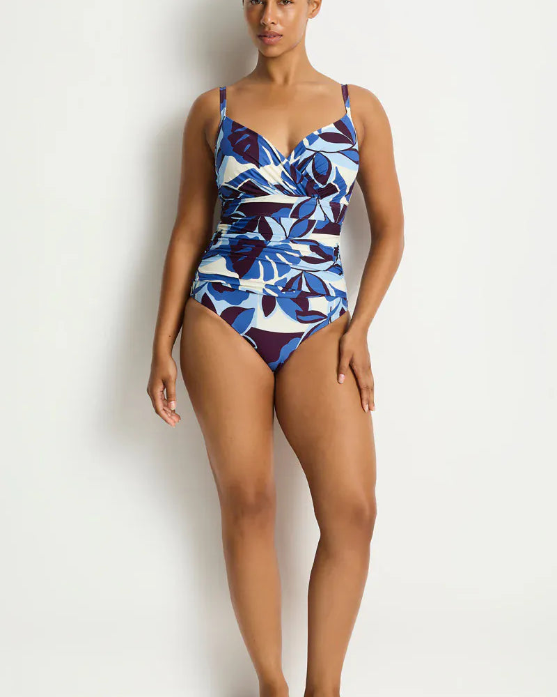 Sea Level Sea Level Rumba Wrap Front DD/E Cup One Piece - Denim Blue Sea Level Rumba Wrap Front DD/E Cup One Piece - Denim Blue Splash Swimwear Tankini Tops