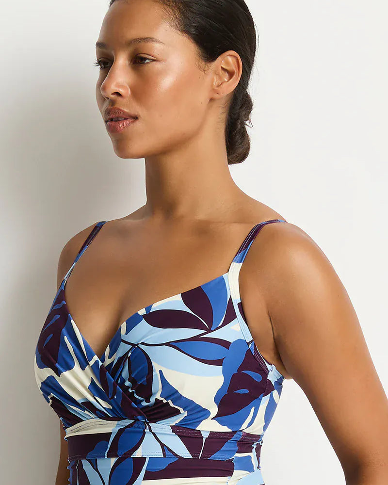 Sea Level Sea Level Rumba Wrap Front DD/E Cup One Piece - Denim Blue Sea Level Rumba Wrap Front DD/E Cup One Piece - Denim Blue Splash Swimwear Tankini Tops