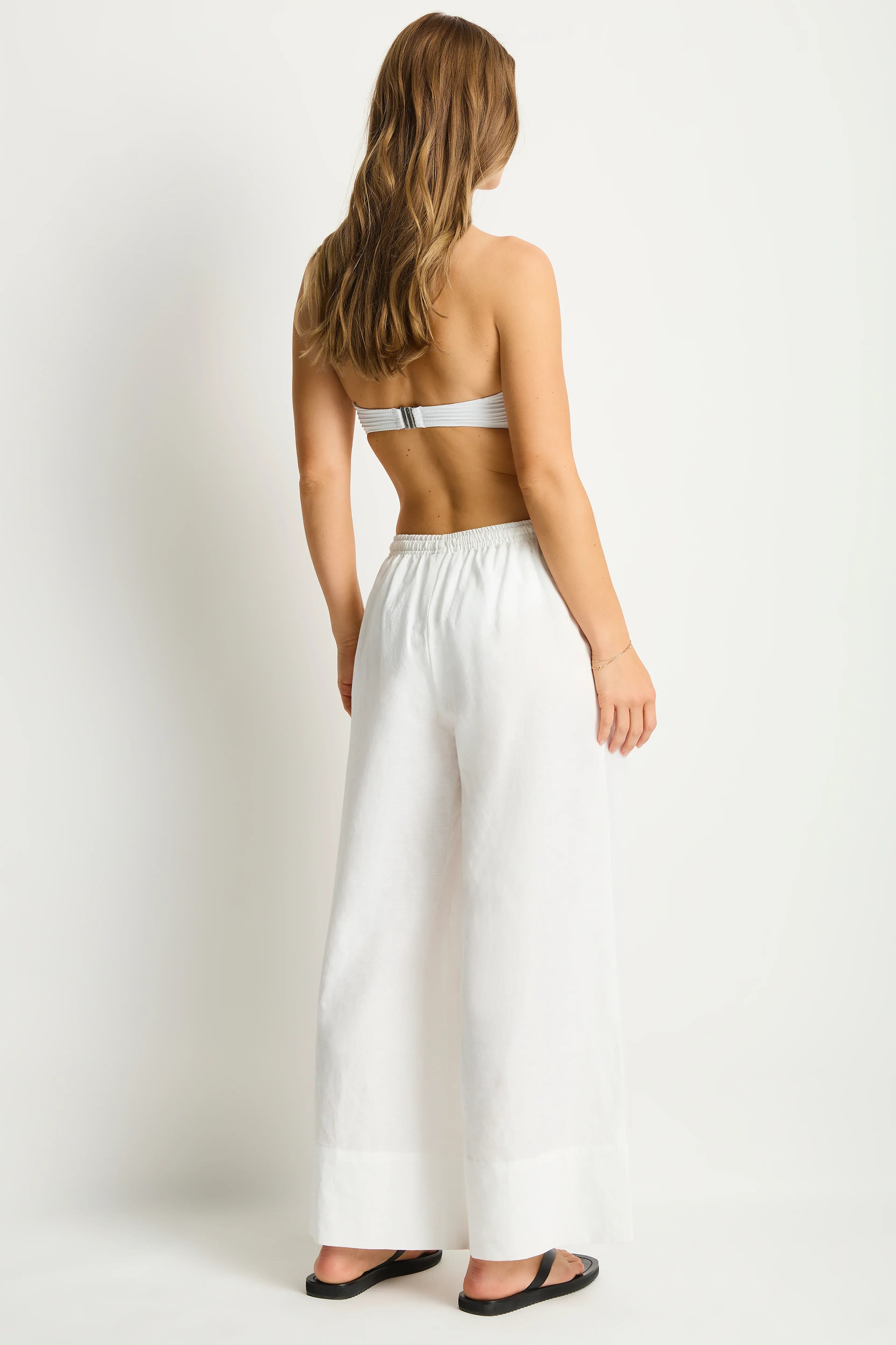 Sea Level Sea Level Shore Linen Palazzo Pant - White Sea Level Shore Linen Palazzo Pant - White Splash Swimwear Pants