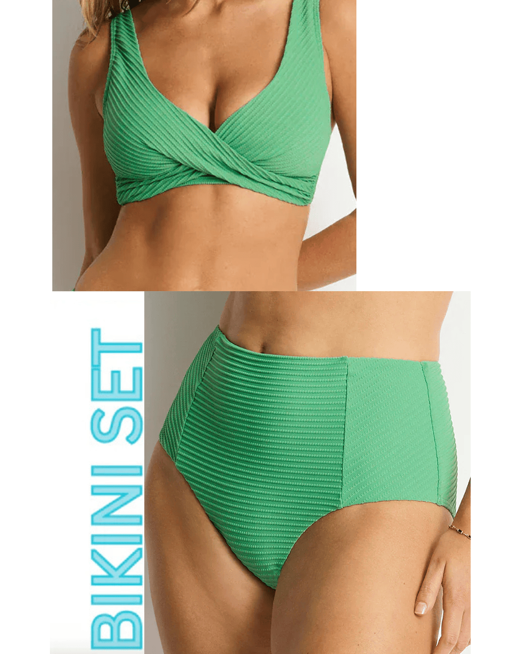 Sea Level Sea Level Spinnaker Cross Front Multifit Bra Top & Panelled High Waist Pant Sea Level Spinnaker Cross Front Multifit Bra Top & Panelled High Waist Pant Splash Swimwear Bikini Set AU16/US12 / Moss