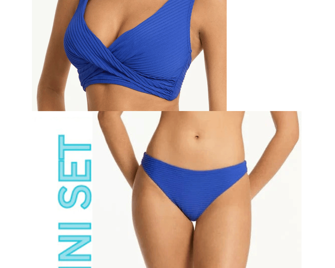 Sea Level Sea Level Spinnaker Cross Front Multifit Top & Regular Cheeky Pant Sea Level Spinnaker Cross Front Multifit Top & Regular Cheeky Pant Splash Swimwear Bikini Set AU8/US4 / Cobalt Blue