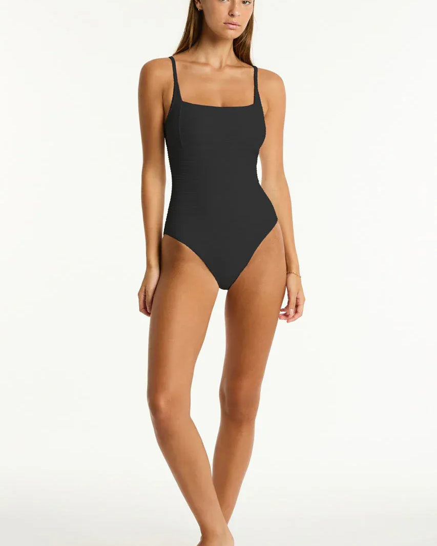 Sea Level Sea Level Spinnaker Square Neck One Piece - Black Sea Level Spinnaker Square Neck One Piece - Black Splash Swimwear One Piece