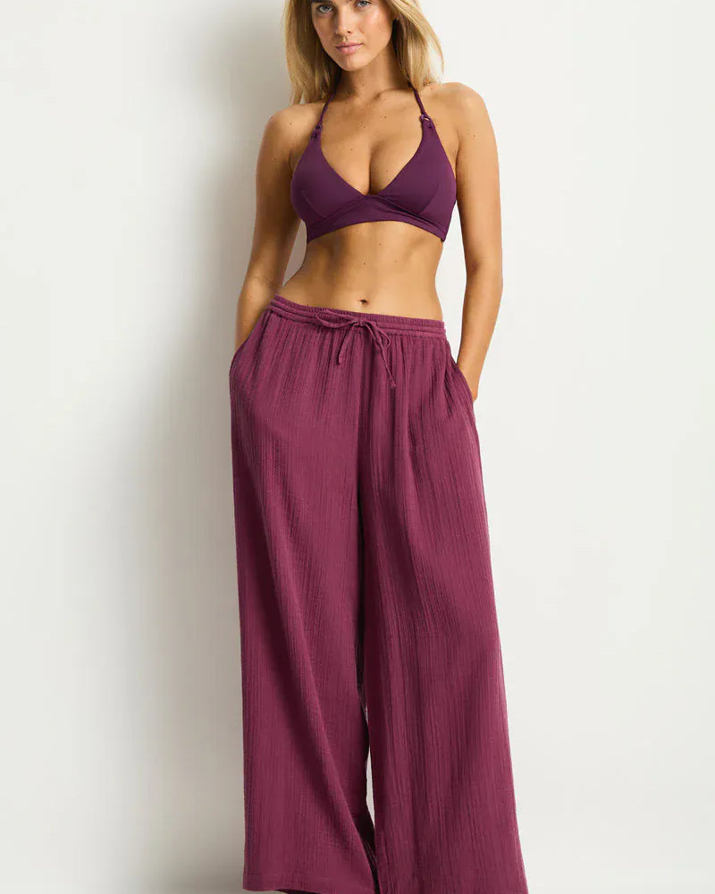 Sea Level Sea Level Sunset Beach Pant -Merlot Sea Level Sunset Beach Pant -Merlot Splash Swimwear Pants