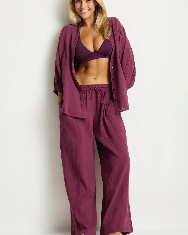 Sea Level Sea Level Sunset Beach Pant -Merlot Sea Level Sunset Beach Pant -Merlot Splash Swimwear Pants