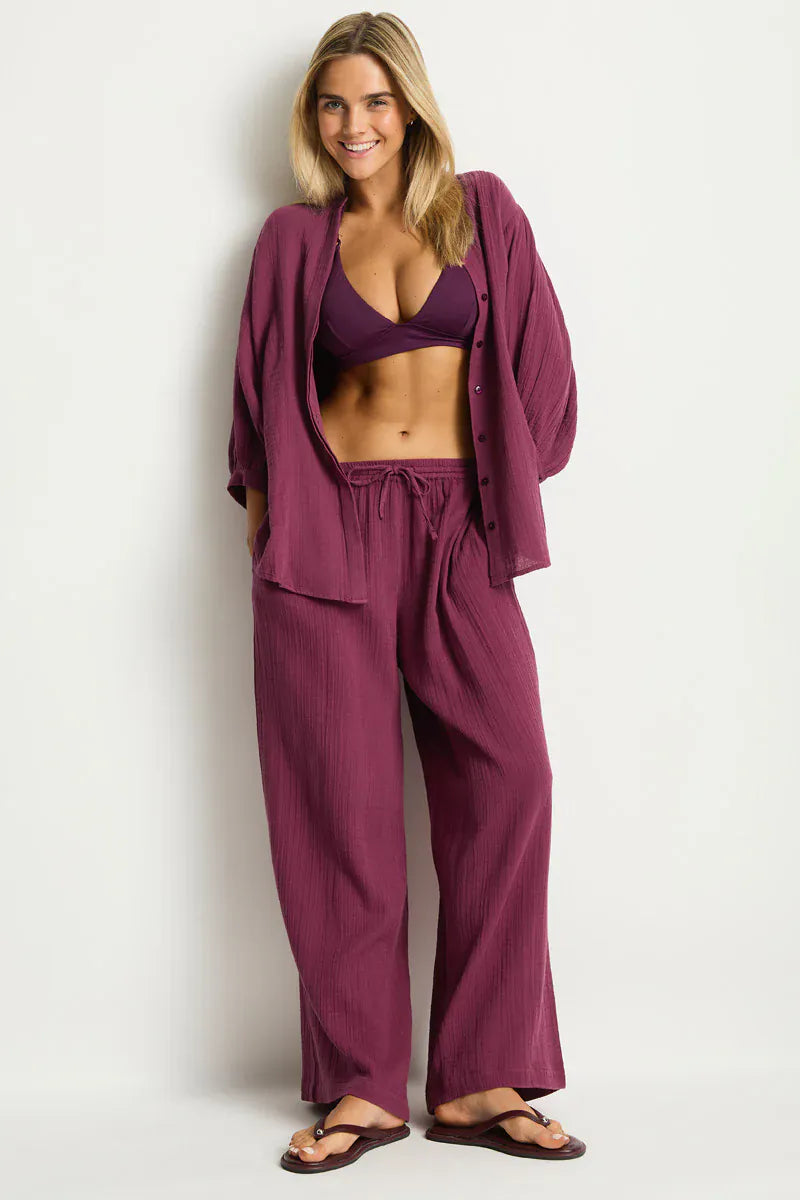 Sea Level Sea Level Sunset Beach Pant -Merlot Sea Level Sunset Beach Pant -Merlot Splash Swimwear Pants