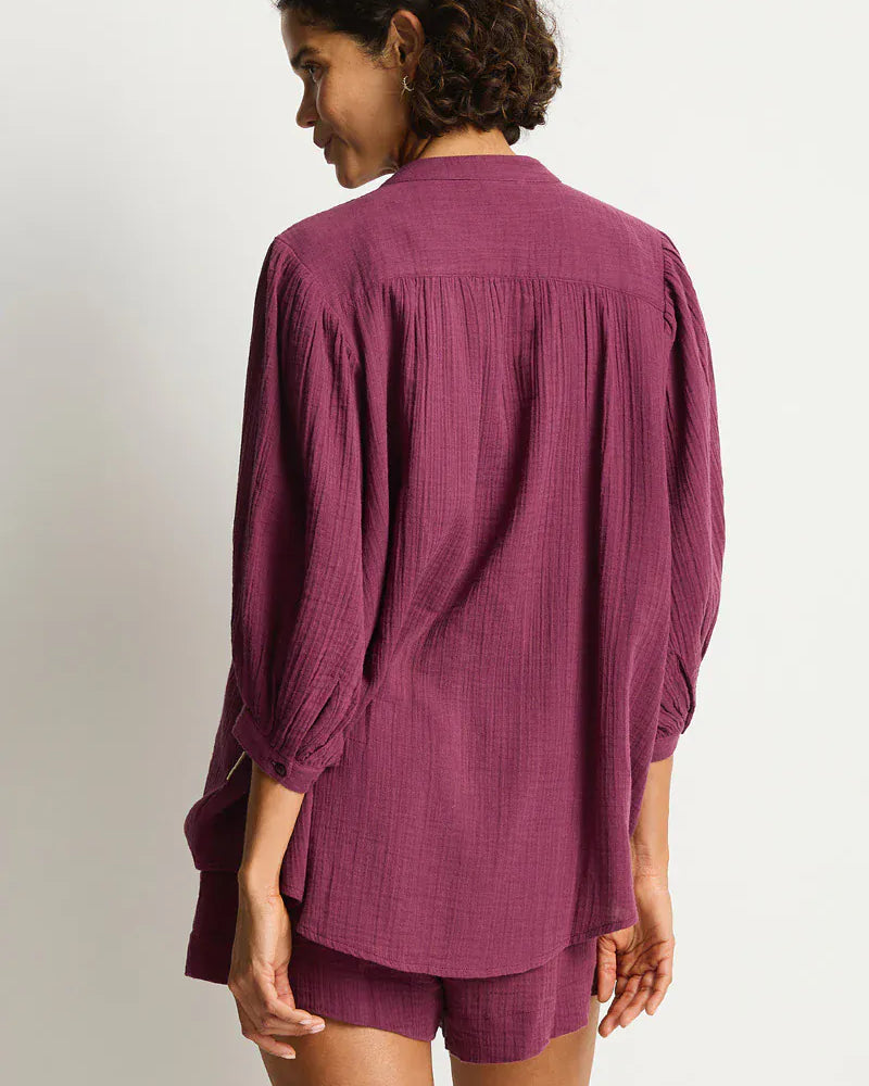 Sea Level Sea Level Sunset Boho Blouse - Merlot Sea Level Sunset Boho Blouse - Merlot Splash Swimwear Clothing Top