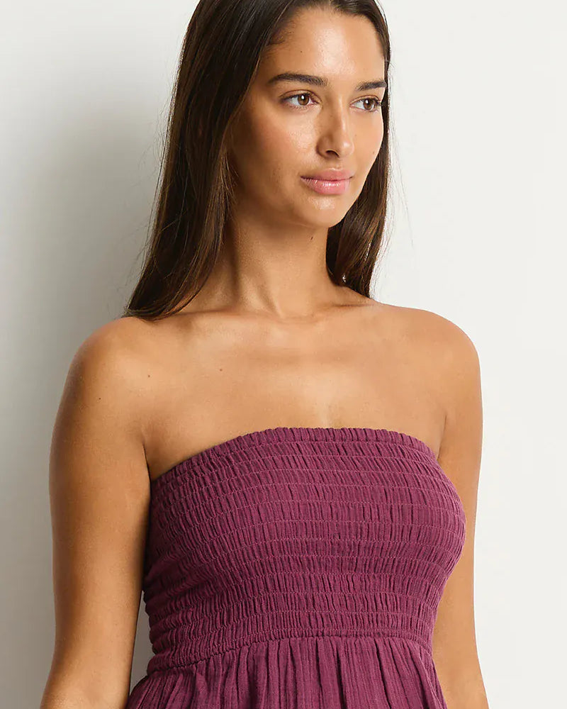 Sea Level Sea Level Sunset Shirred Bandeau Top Sea Level Sunset Shirred Bandeau Top Splash Swimwear Tops
