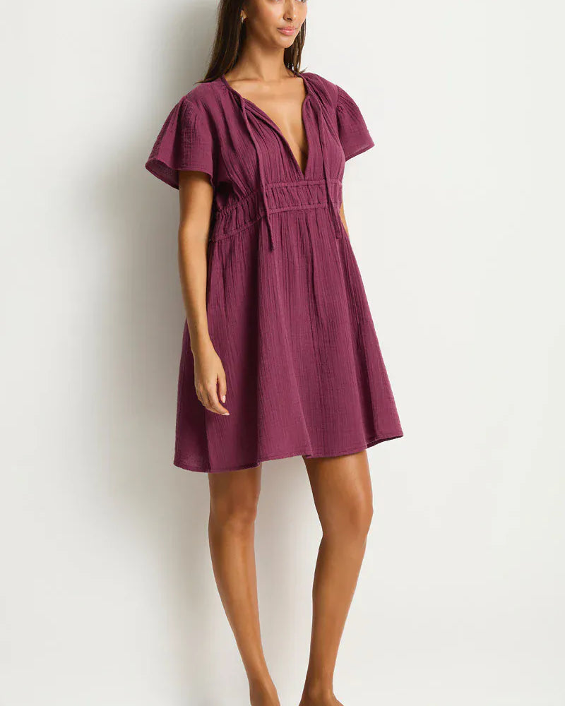 Sea Level Sea Level Sunset Short Daydress - Merlot Sea Level Sunset Short Daydress - Merlot Splash Swimwear Dresses