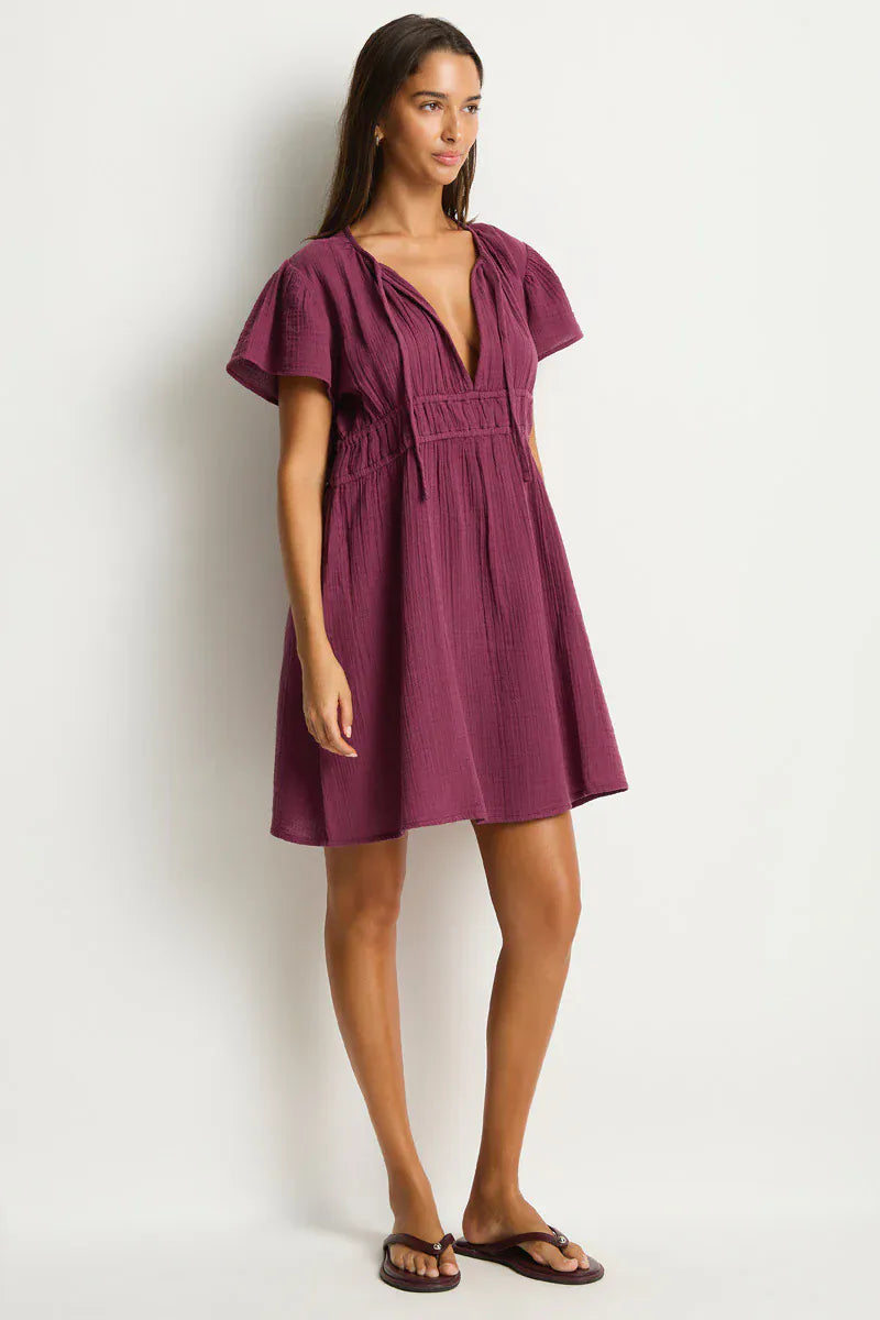 Sea Level Sea Level Sunset Short Daydress - Merlot Sea Level Sunset Short Daydress - Merlot Splash Swimwear Dresses