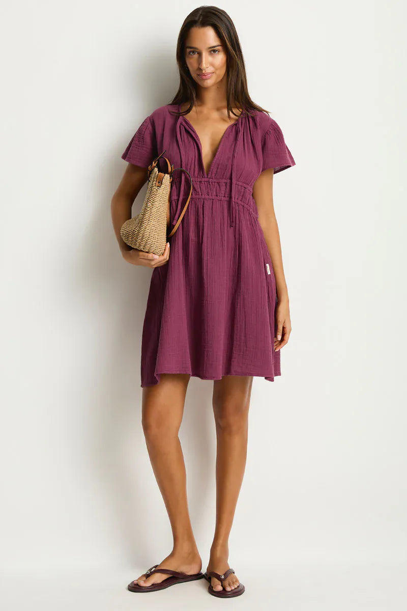 Sea Level Sea Level Sunset Short Daydress - Merlot Sea Level Sunset Short Daydress - Merlot Splash Swimwear Dresses