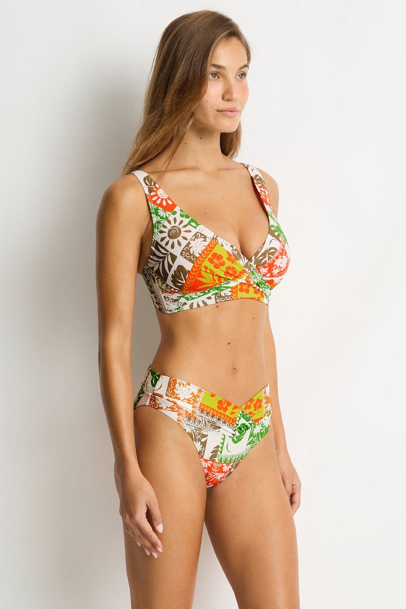 Sea Level Sea Level Tavana Cross Front Multifit Bra Top - Palm Sea Level Tavana Cross Front Multifit Bra Top - Palm Splash Swimwear Bikini Tops