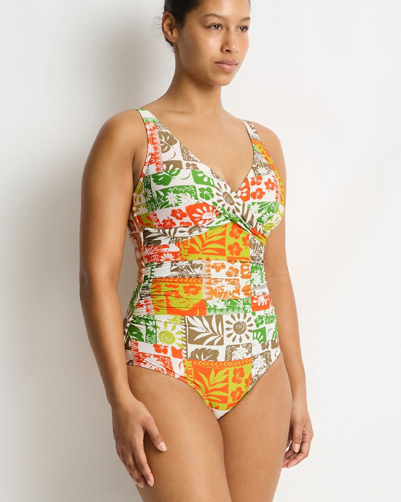 Sea Level Sea Level Tavana Cross Front Multifit One Piece - Palm Sea Level Tavana Cross Front Multifit One Piece - Palm Splash Swimwear One Piece Swimwear