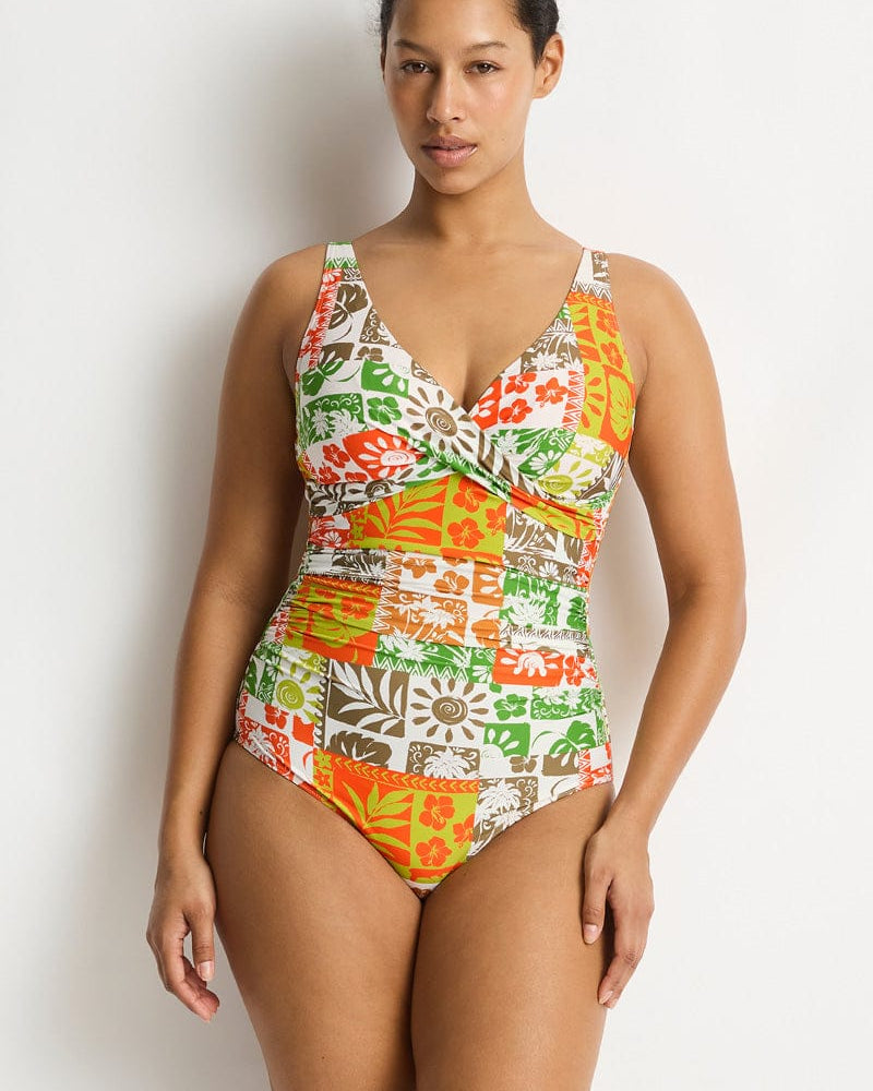Sea Level Sea Level Tavana Cross Front Multifit One Piece - Palm Sea Level Tavana Cross Front Multifit One Piece - Palm Splash Swimwear One Piece Swimwear