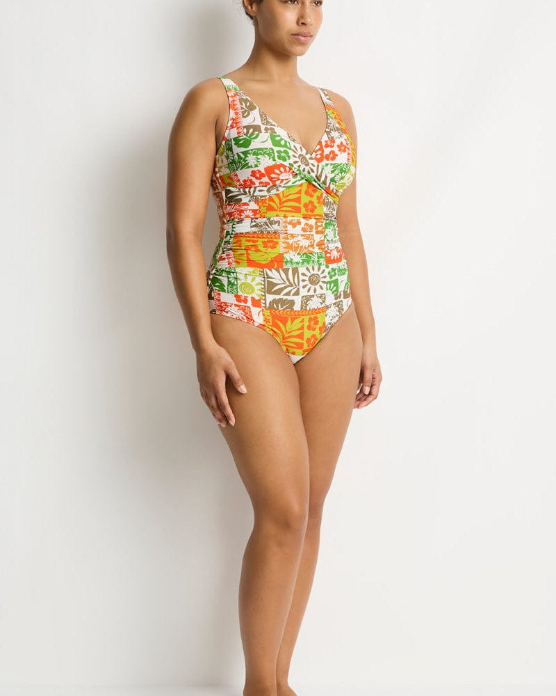 Sea Level Sea Level Tavana Cross Front Multifit One Piece - Palm Sea Level Tavana Cross Front Multifit One Piece - Palm Splash Swimwear One Piece Swimwear