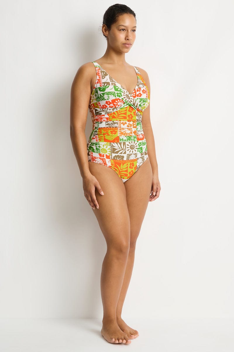 Sea Level Sea Level Tavana Cross Front Multifit One Piece - Palm Sea Level Tavana Cross Front Multifit One Piece - Palm Splash Swimwear One Piece Swimwear