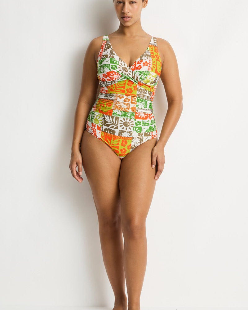 Sea Level Sea Level Tavana Cross Front Multifit One Piece - Palm Sea Level Tavana Cross Front Multifit One Piece - Palm Splash Swimwear One Piece Swimwear