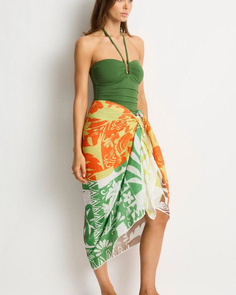 Sea Level Sea Level Tavana Long Sarong - Palm SL9157TA-OS Sea Level Tavana Long Sarong - Palm Splash Swimwear Sarongs O/S 9362733011274