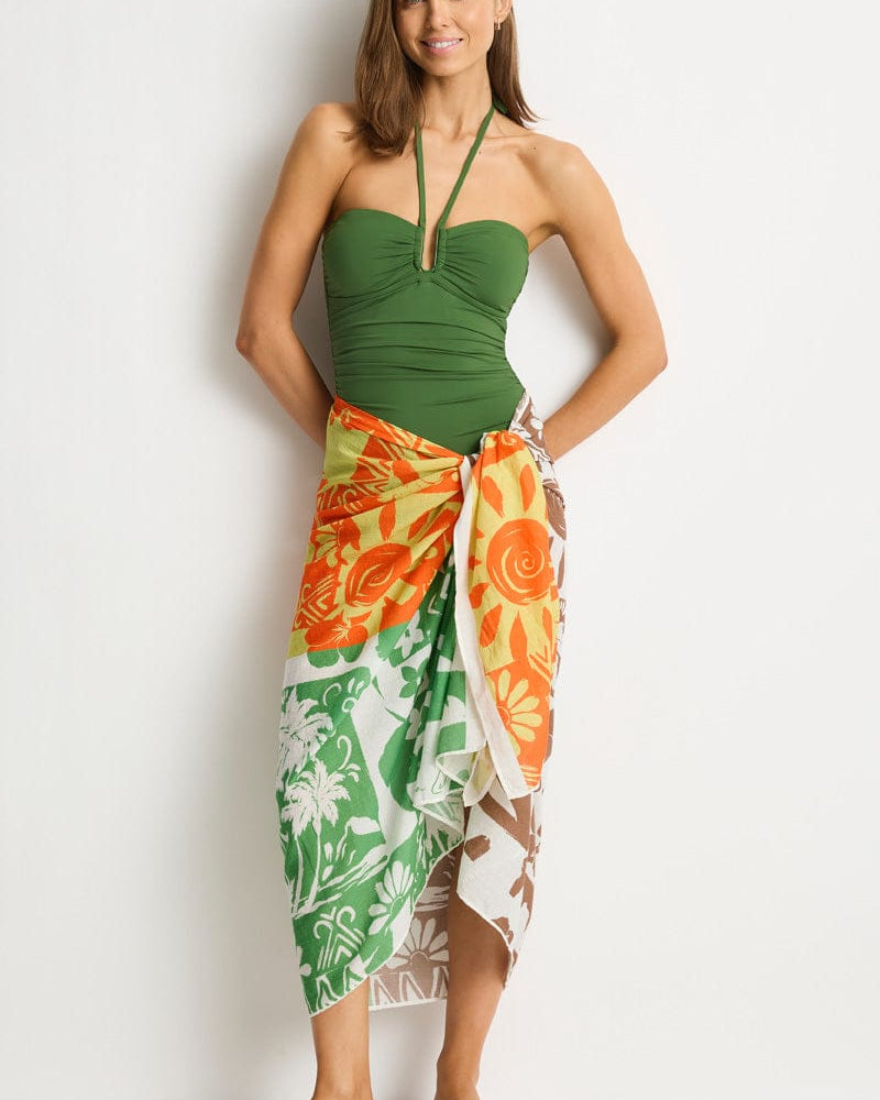 Sea Level Sea Level Tavana Long Sarong - Palm SL9157TA-OS Sea Level Tavana Long Sarong - Palm Splash Swimwear Sarongs O/S 9362733011274